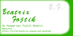 beatrix fojtik business card